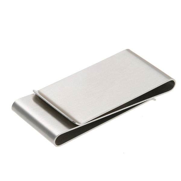 Unisex Silver Stainless Steel Stripe Print Money Clips Metal Slim Clip Steel Clips Clamp Double Sides Wallet Card Cash Holder