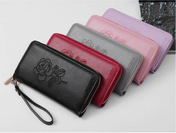 Korean version of the 2019 new hand wallet women's long zipper multi-function wild wallet free shipping F117