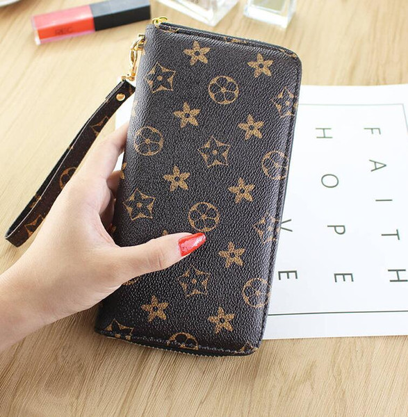 Long wallet ladies clutch bag 2019 spring and summer new fashion old flower small wallet large capacity zipper female hand A3