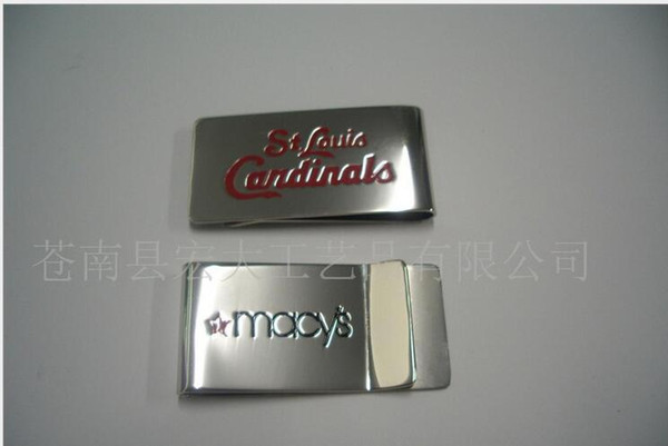 Stainless Steel Circle Shape Hinge Slim Money Clip Card Receipt Holder for Men and Women AOP--001