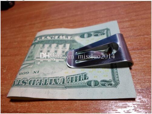 50Pcs/lot Whole Sale Mini Stainless Steel Money Cash Clip Credit Card Holder Wallet Silver Men