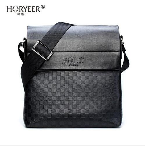 HORYEER sacoche homme special offer leather messenger bag fashion men business crossbody bag brand POLO Shoulder briefcase B