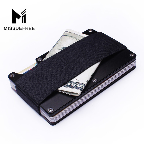 Aluminum Rfid Blocking Mini Slim Wallet Money Clip Metal Business Credit Card Id Holder With Anti -Chief Case Protector Drop Ship