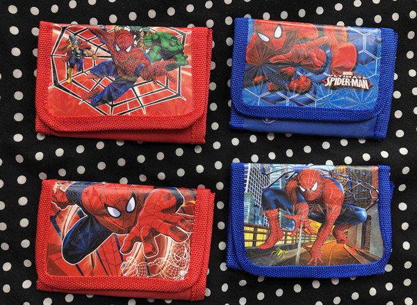Wholesale lot Cartoon Spiderman Character Children's Kids Boys Zip Coins Purse Wallet Bag Toy Gift P007