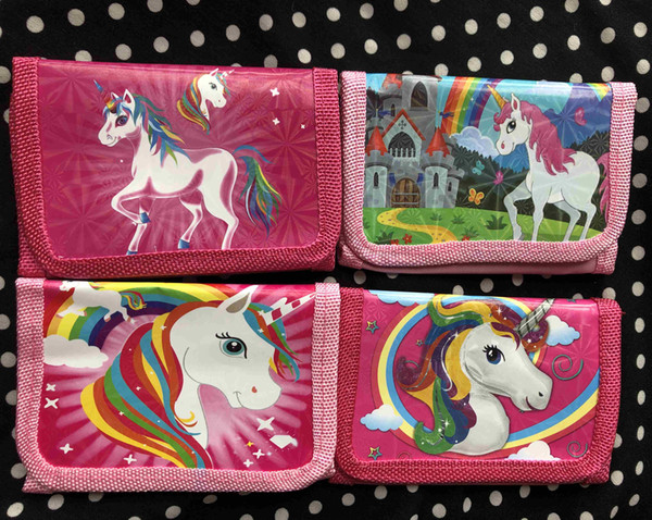 Wholesale lot Cartoon unicorn Character Children's Kids Boys Zip Coins Purse Wallet Bag Toy Gift P018