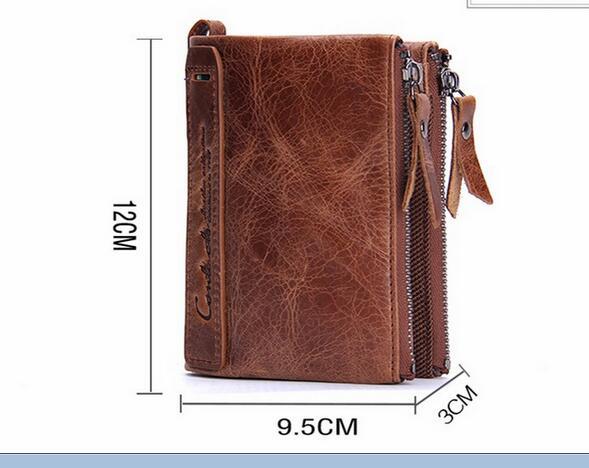 (wholesale/retail) men's purses genuine leather short style hand fashionable change leather double zip wallet