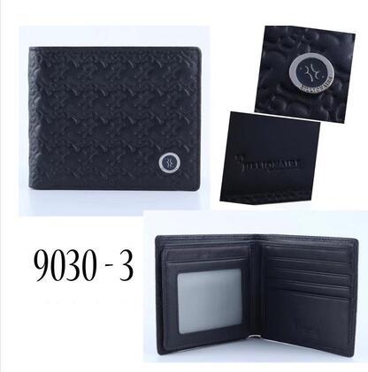 purse cowhide 2018 new leather business fashion printing British horizontal style money clip fashion black