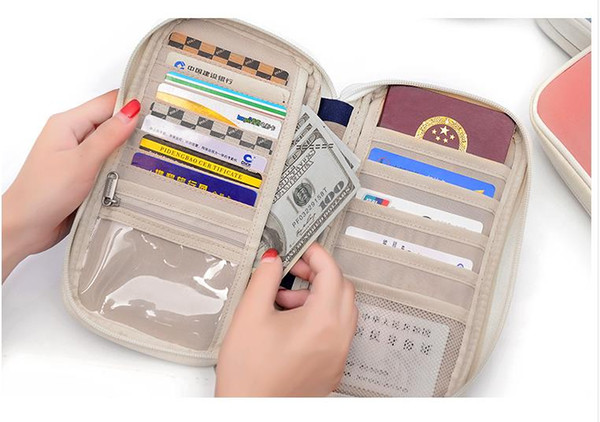 Multi-function certificate package more screens travel passport bag paper ticket clip wild card package license money to receive package