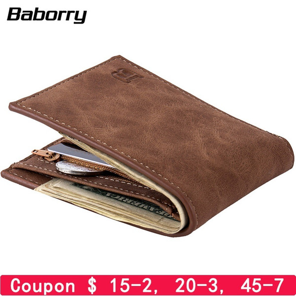 Fashion 2018 Men Wallets Mens Wallet with Coin Bag Zipper Small Money Purses New Design Dollar Slim Purse Money Clip Wallet