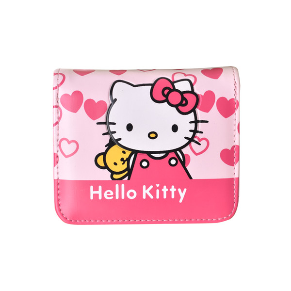 Cartoon Hello Kitty Women Money Clip Zero Zipper Wallet Money Holder Leather Bags dinheiro geldclip geldklammer fermasoldi W08