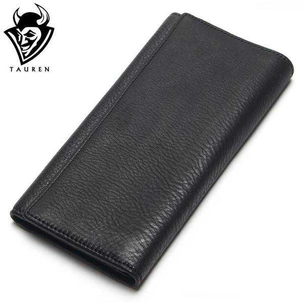 Tauren New Fashion Men Wallet Genuine Leather Purse Men Long Wallet Purse Vintage Money Clip High -Capacity Wallet