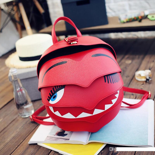 Cute Panelled Yellow Eyes Backpack Funny Mini Cartoon Shoulders Bag Schoolbag Girls Street Style Vogue Backpacks