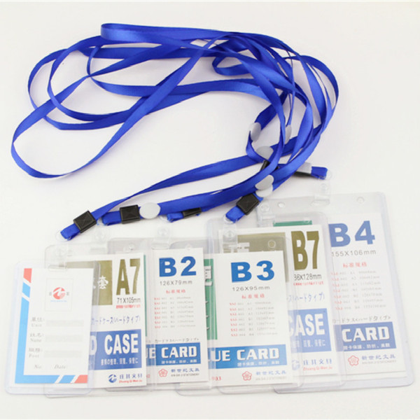 Staff Id Card Holder Worker Badge Covers With Lanyard Thicker Transparent Student Certificates Work Chest Cards Holders Cases SH190723