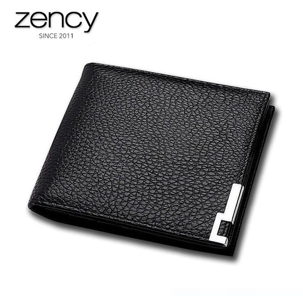 2017 100 % Cow Genuine Leather Men Wallets Vertical Style Newest Simple Desgin Male Purse No Zipper Small Bags Money Clip