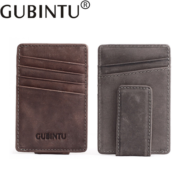 GUBINTU Men's money clip Leather Dollar Clips First Layer Leather Scrubs Wallet Casual Vintage Quality Clips