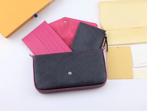 21*11cm Gloss patent leather large capacity ladies clutch card purse black blue red designer belt box