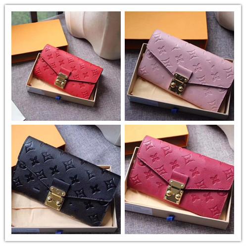 Wholesale top women's Long Designer Wallet multicolor design Coin Wallet Handbag with box women's classic zipper pocket zero wallet