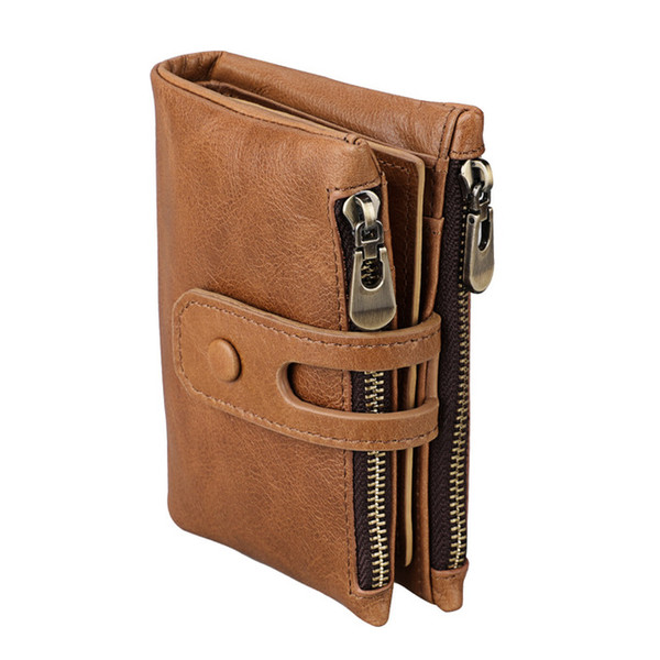 Leather men's wallet anti-theft brush RFID first layer cowhide wallet crazy horse leather leisure wallet