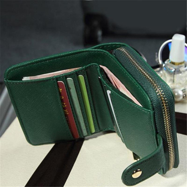 Women Fashion soild coloer Purse Clutch Wallet Short Small Bag Card Holder