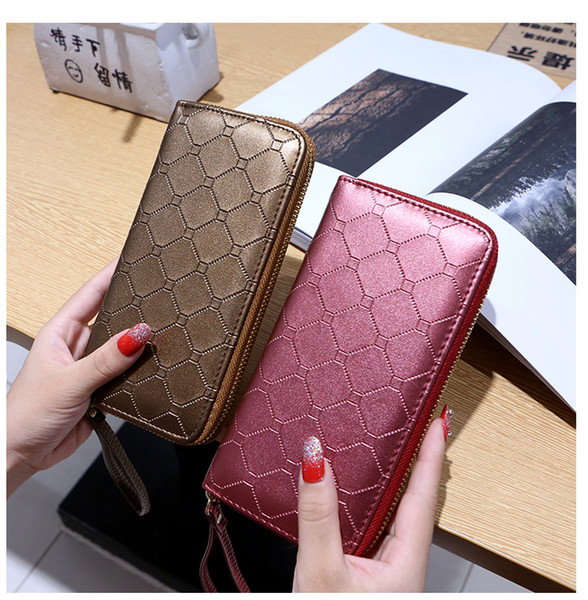 New buckle ladies wallet big three fold fashion handbags multi-card wallet