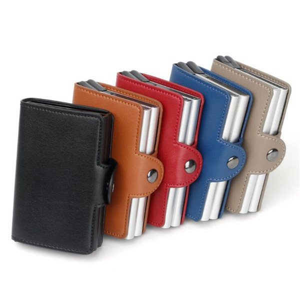 Men Automatic Pop-up Money Clips Wallet Box Vintage Design Card Holder Package Anti-theft Anti-magnetic Card Case Wallets