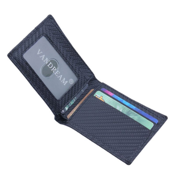 Men's Carbon Fiber Pattern Wallet Pocket Card Holder Case Bag Bifold Slim Purse