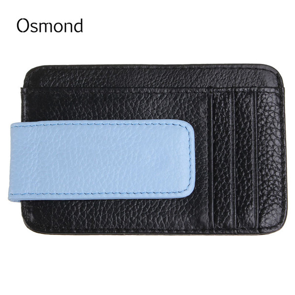 Osmond High Quality Men Wallets Genuine Leather Money Clip Wallet Casual Hasp Slim Money Holder Male Slots