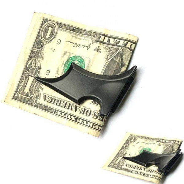 Newest DIY Black bat money clip Fashion stainless steel money clips Slim metal money holder 3 colors