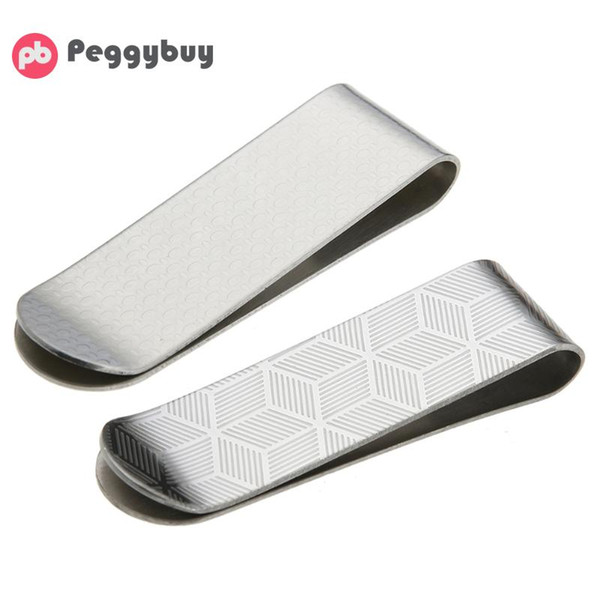 Money Clip Metal Stainless Steel Men Stripe Print Money Clips Brass Clips Folder Brand Card ID Case male Holder Clip