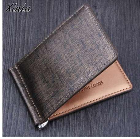 Men Bifold Business Leather Wallet luxury brand famous ID Credit Card visiting cards wallet magic Money Clips hot