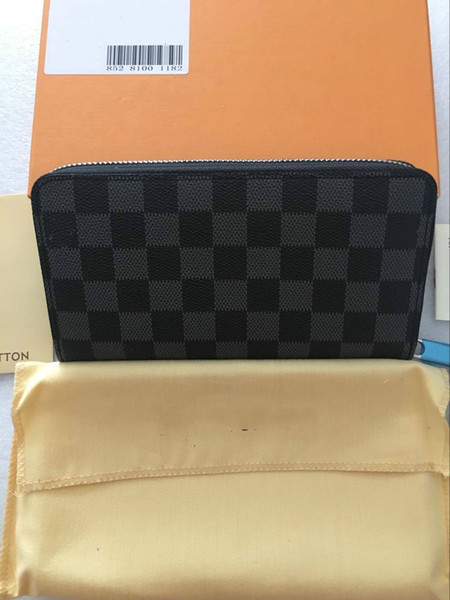 2018 best quality fashion women and men money clips luxury brand wallet 5 styles Square lattice with boxes for gift