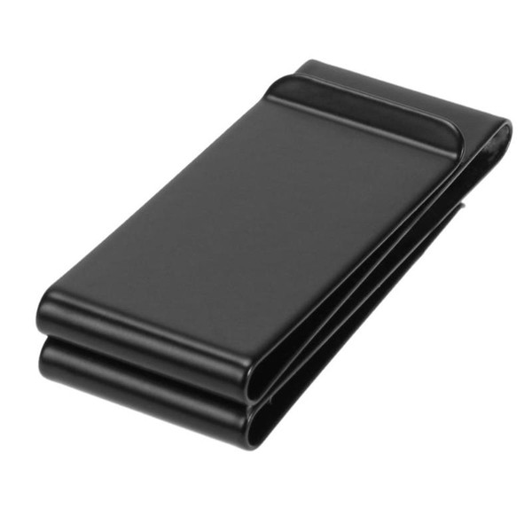 Portable Stainless Steel Fourfold Unisex ID Cards Holder(Black) 6 x 3 x 1cm/2.36