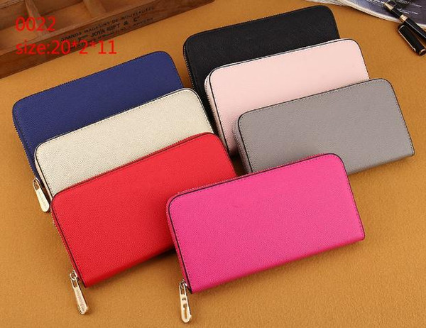 Designer Wallet Lady Solid Fashion Leather Long Zipper Medium Purses