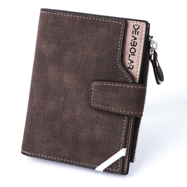 Men's Wallet Full Grain Leather Wallets Credit Card Holder Bifold Brown