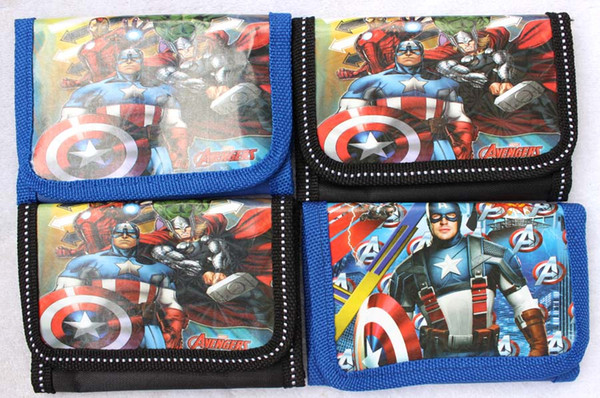 New hot cartoon The Avengers logo Coin Purses Mini Wallets Mix Lots Spiderman Character Children Kid Gifts Free shipping