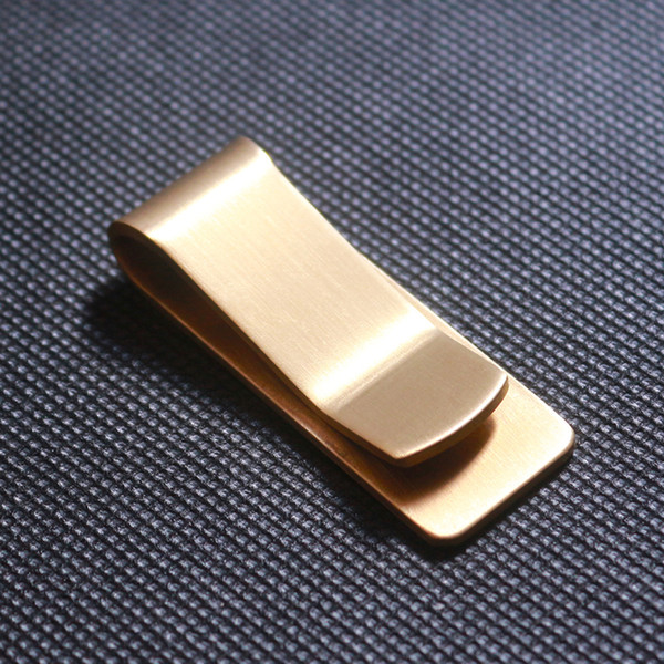 100PCS Brass Wallet Metal Money Clip Stainless Steel Slim Paper Change Money Clips Name Card Credit Card Holder Clamp Pure Copper