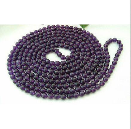 Free Shipping >>>>8mm Russican Amethyst Round Bead Gemstone Necklace 36