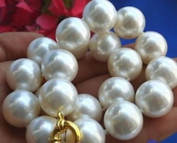 Rare Huge 20mm south sea White Shell Pearl Necklace