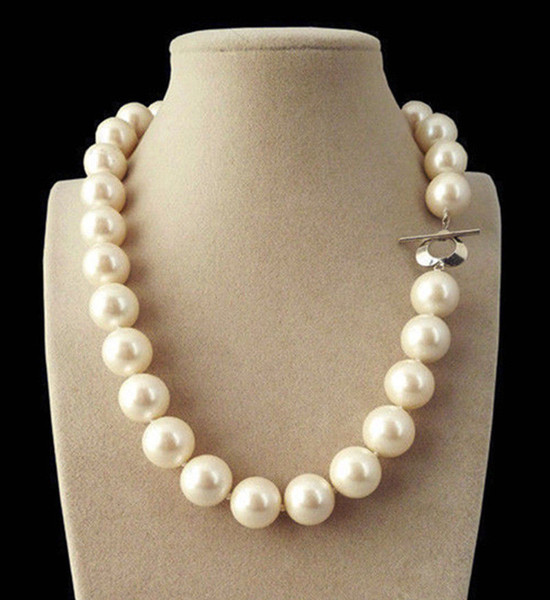 Free Shipping >>>>Rare Huge 12mm Genuine White South Sea Shell Pearl Round Beads Necklace 18'' AAA