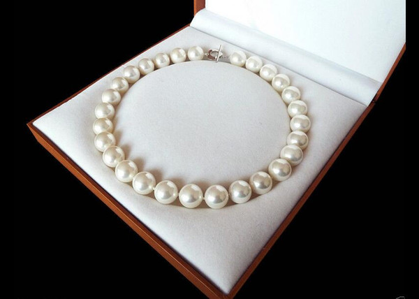 Free Shipping >>>>AAA+ 12mm fashion white south sea shell pearl necklace 18