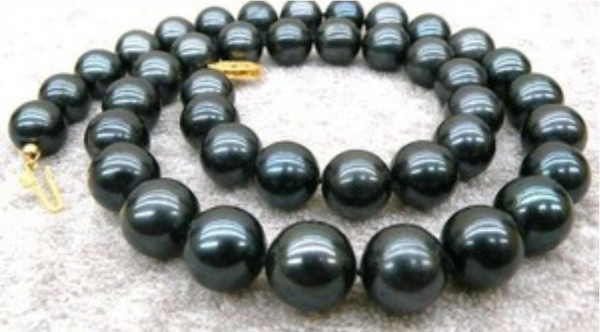 Free Shipping >>>> Details about A++ 9-10mm Black Tahitian Cultured Pearl Necklace 18