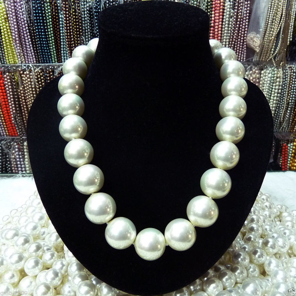 Free Shipping >>>>RARE Huge 16mm White South Sea Shell Pearl Necklace 18