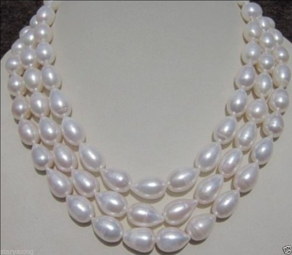 Free Shipping >>>>genuine Natural 9-10MM WHITE AKOYA PEARL NECKLACE 56