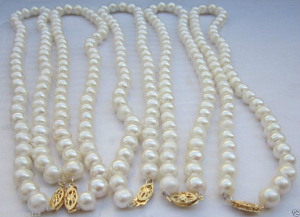 Free Shipping >>>>Hot New 7-8mm 5PCS Akoya AA white Cultivation pearl necklace 18''