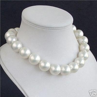 Free Shipping >>>>BEAUTIFUL AAAA 14MM WHITE SOUTH SEA SHELL PEARL NECKLACE 18