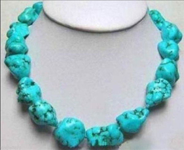 Fashion natural 12x16mm Turkey Turquoise Necklace AAA