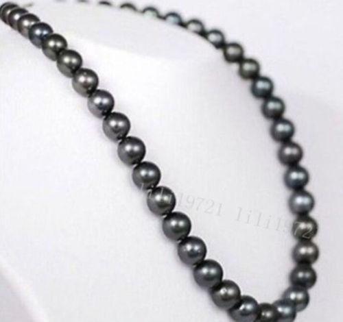 BEAUTIFUL 9-10MM AAA TAHITIAN BLACK PEARL NECKLACE
