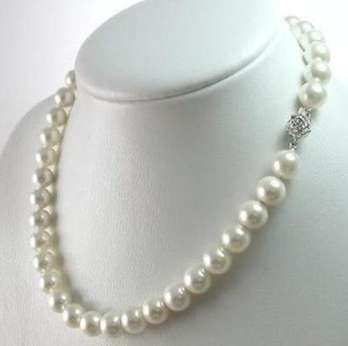 AAAA 8mm White South Sea Shell Pearl Necklace 18