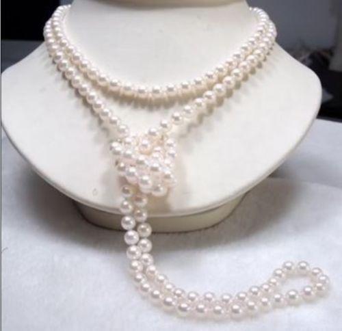7-8mm White FW Cultured Pearl Necklace 50inch