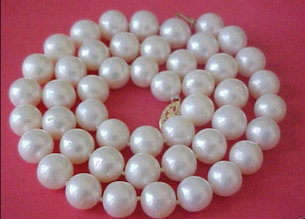 14K Gold Clasp AA++ 9-10mm white South Sea pearl necklace